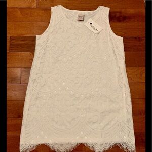 NWT Boutique White Lace Sleeveless Dress Size XL